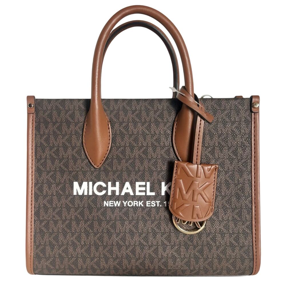 Michael Kors Mirella Small Signature Logo Crossbody Bag Brown NEW